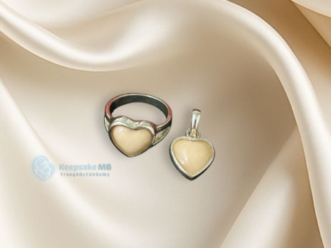 Mặt dây chuyền trái tim sữa mẹ 7 Bộ trái tim sữa mẹ_Keepsake mb_Trang sua sua me