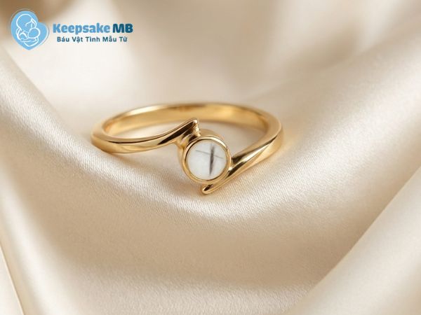 Nhẫn sữa mẹ Tâm Giao 3 Nhẫn sữa mẹ Tâm Giao - Keepsake MB - Trang sức sữa mẹ