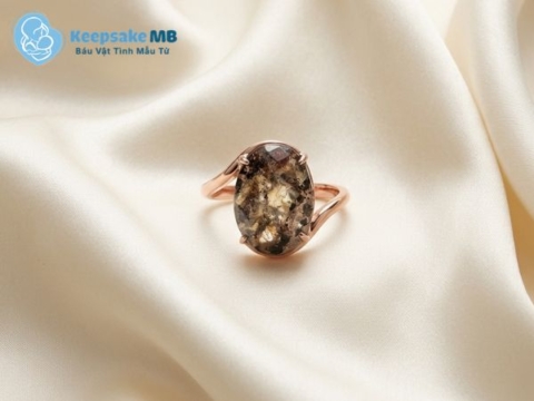 Nhẫn cuống rốn Thạch Vân - Keepsake MB Trang sức cuống rốn